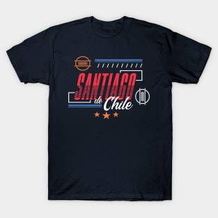 Retro Santiago de Chile Vintage Chilean Word Art T-Shirt